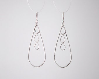 Sterling Silver Teardrop Dangle Earrings