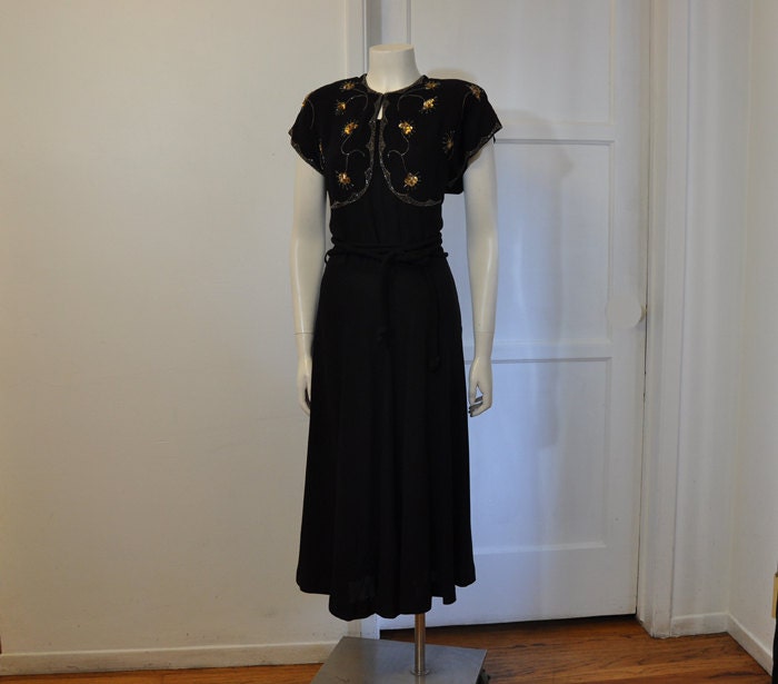 1940s dress / Hollywood Glam Vintage 40's by Planetclairevintage