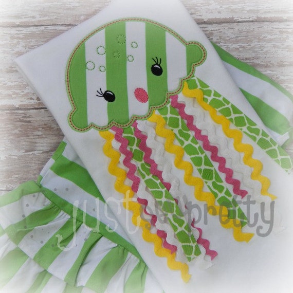 Ribbon Jellyfish Machine Applique Embroidery Design