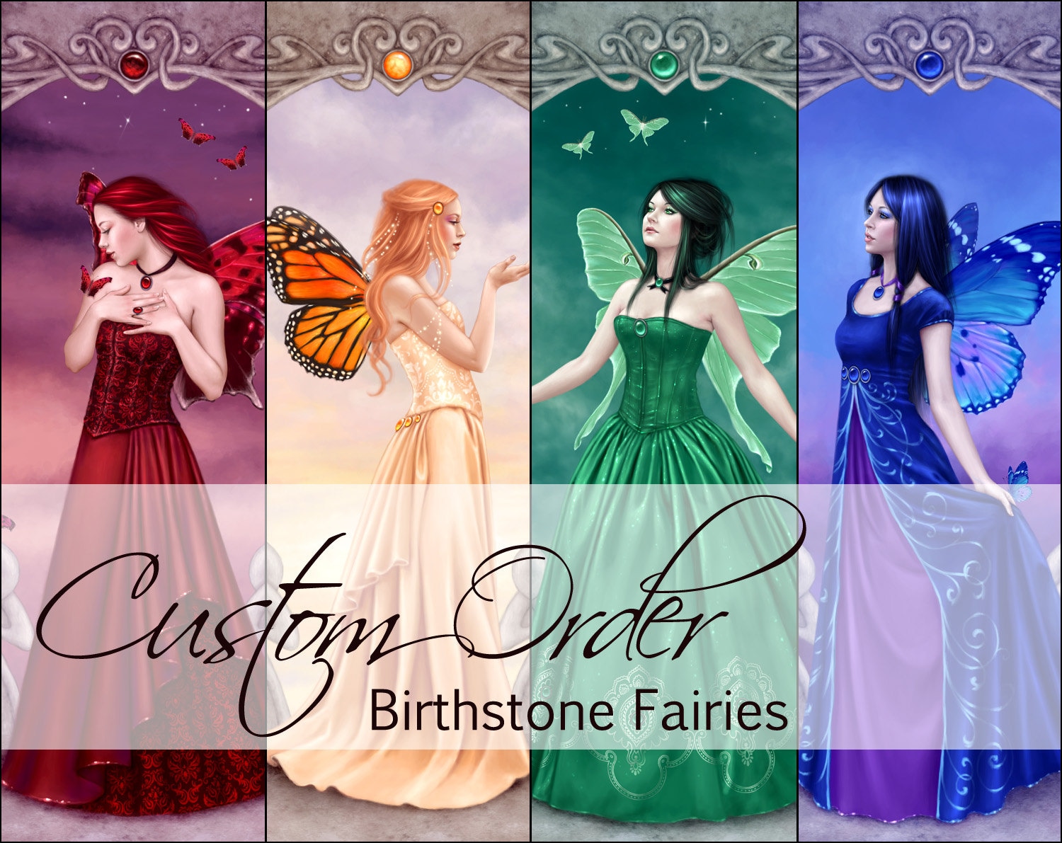 The Birthstone Fairies Custom order any Birthstone Fairy Art