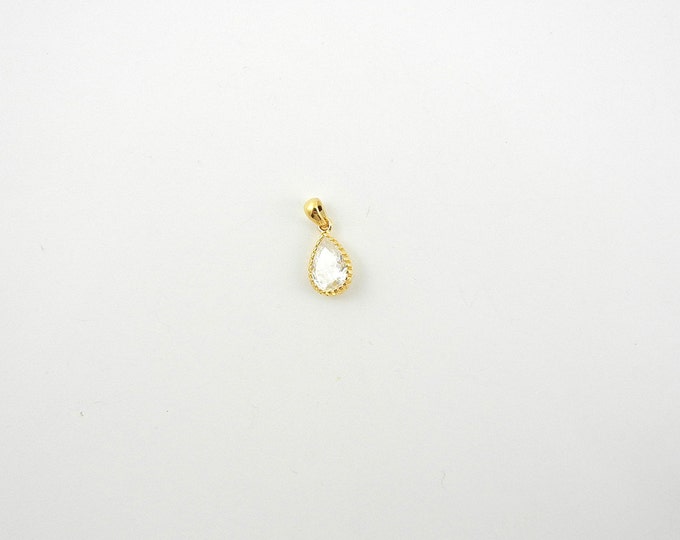 Tiny Teardrop Shaped Cubic Zirconia Pendant