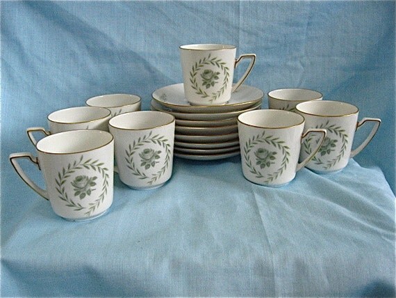 Items Similar To Vintage Set Of Demitasse Cups And Saucers On Etsy