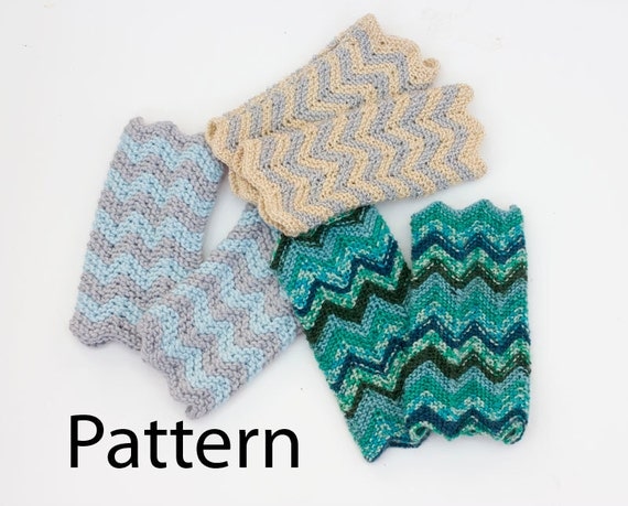 PDF Chevron Fingerless Gloves Knitting Pattern. Knit Wrist