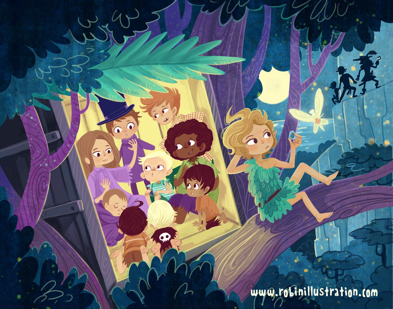 Peter Pan Lost Boys Treehouse 8x10 art print