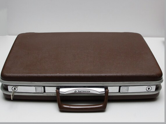 SALE Vintage Samsonite Hard Shell Briefcase Attache Case Brown