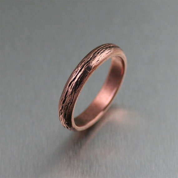 copper wedding ring mens promise ring bold copper ring