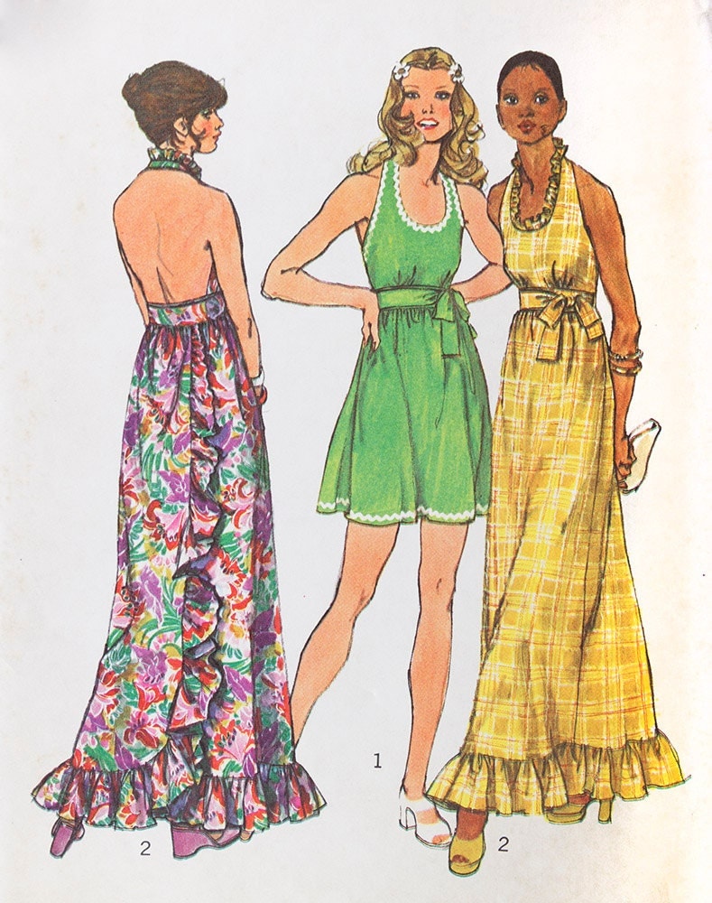 Halter Top Back Wrap and Tie Dress Sewing Pattern Simplicity