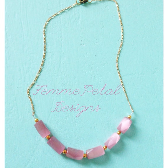 Items similar to Statement jewelry, necklace, blush, gold on Etsy