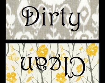 Yellow and Black Clean/Dirty Dishwasher Magnet