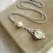 Typewriter Key Jewelry - QUESTION MARK. Vintage Typewriter Key Necklace. Antique Silver & Cream Pearl. Upcycled Jewelry. Repurposed Jewelry.