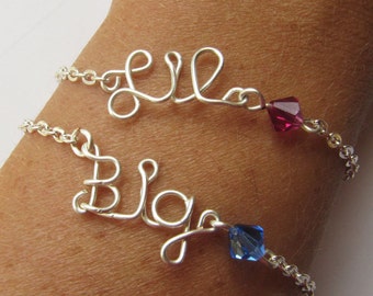 Sorority Personalized bracelet...handmade name, sisters, birthday, college jewelry. Choose your own Color