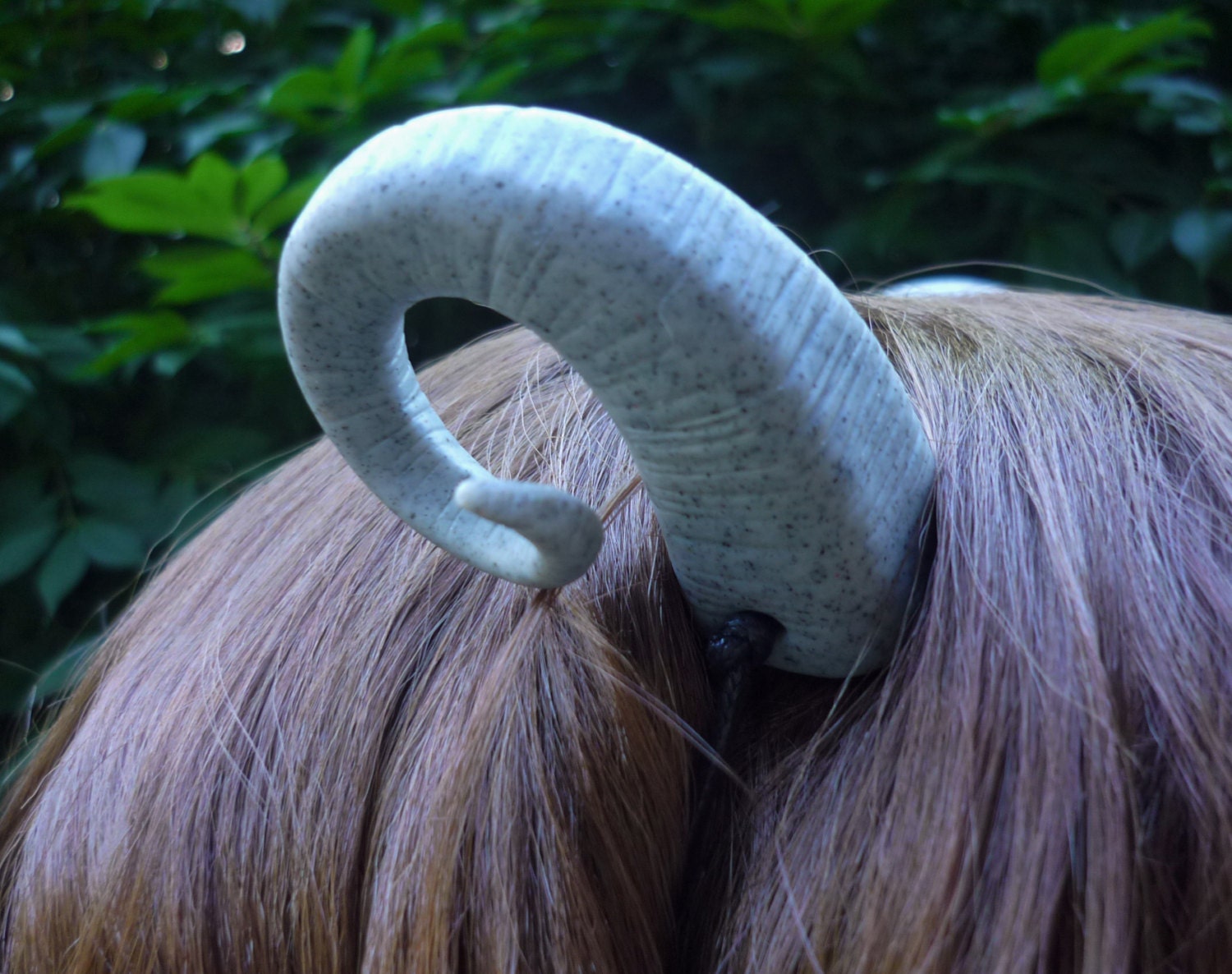 Large Marble Look Ram Horns Costume Accessory