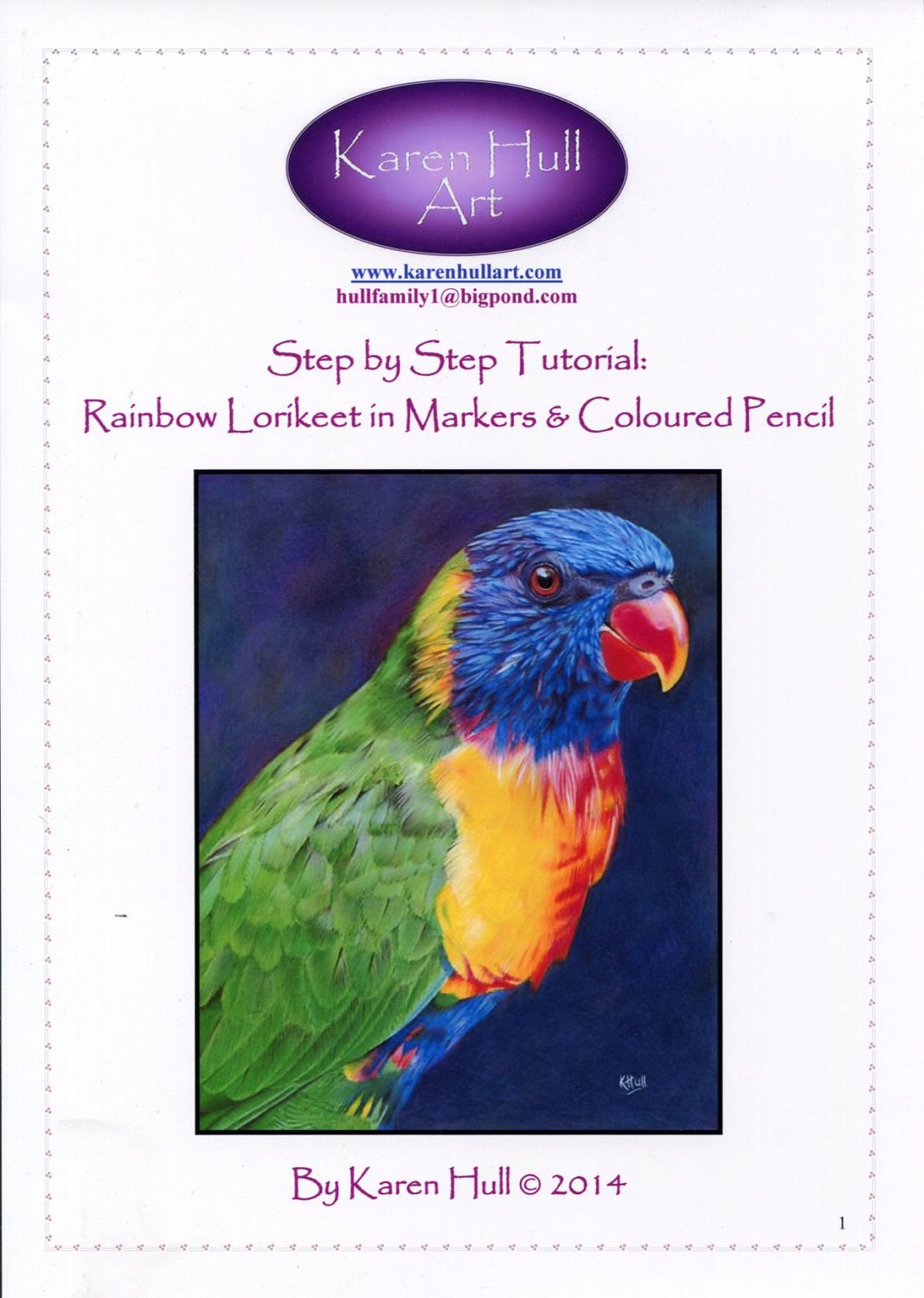 Step by Step Art Tutorial Rainbow Lorikeet in Markers and