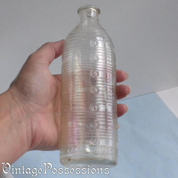 Antique Phenix Oval Glass Baby Bottle Nurser Oval Baby