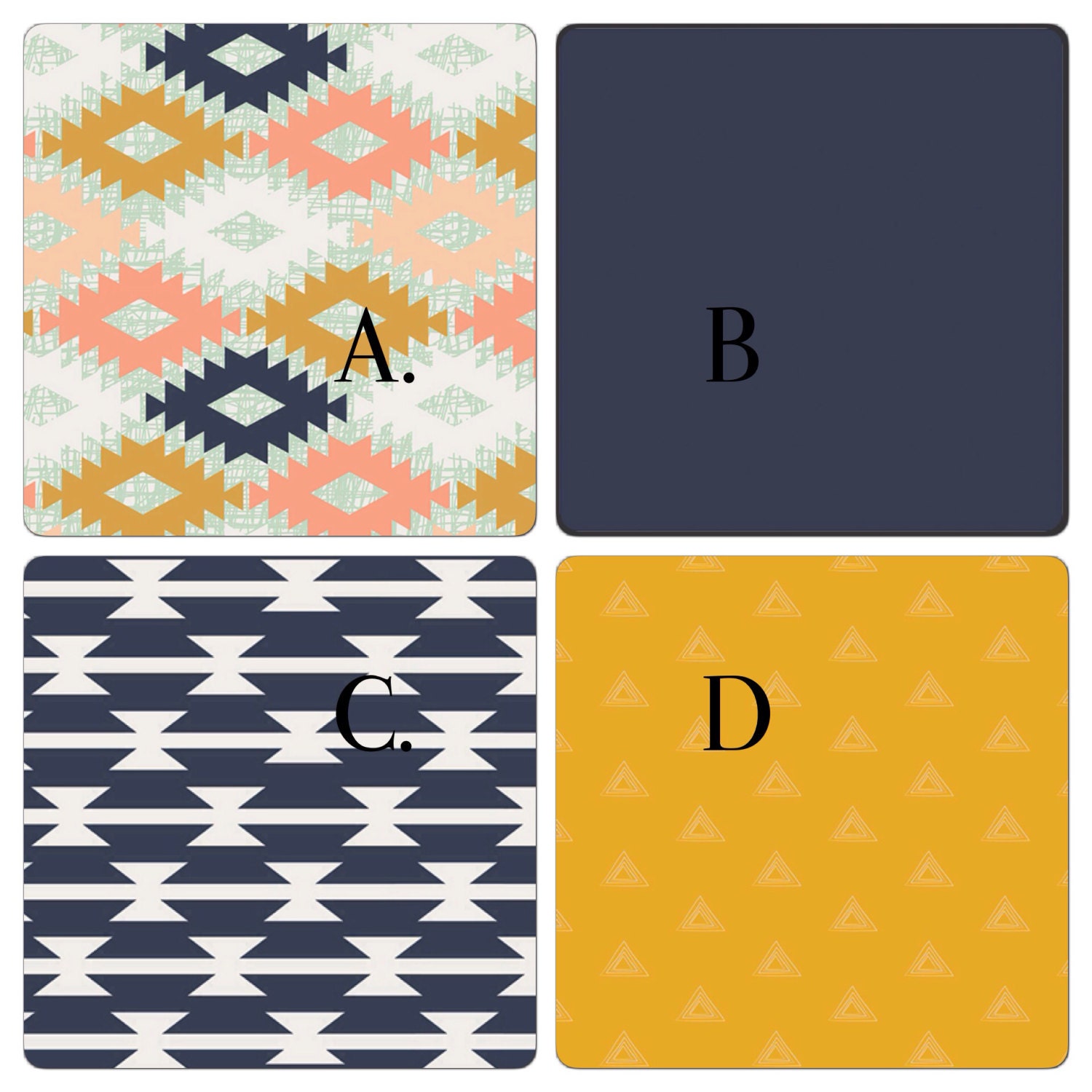 Arizona Crib Bedding in Navy and Gold by butterbeansboutique