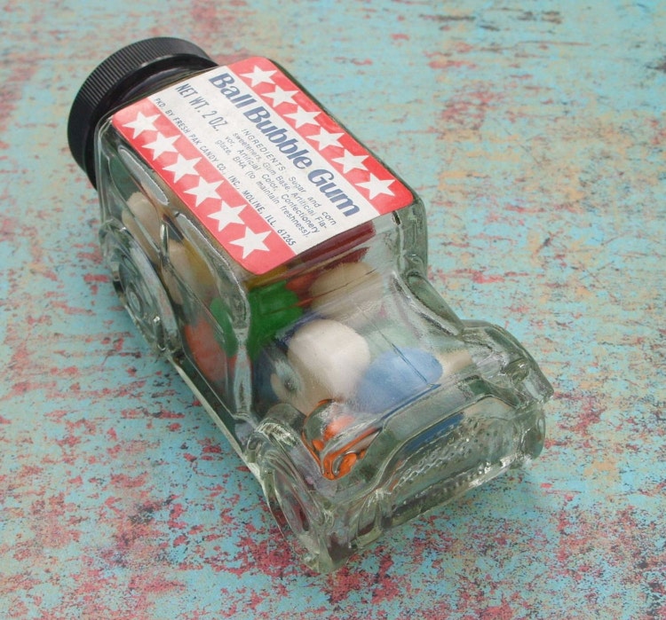 Vintage Ball Bubble Gum Antique Car Glass by TinselandTrinkets