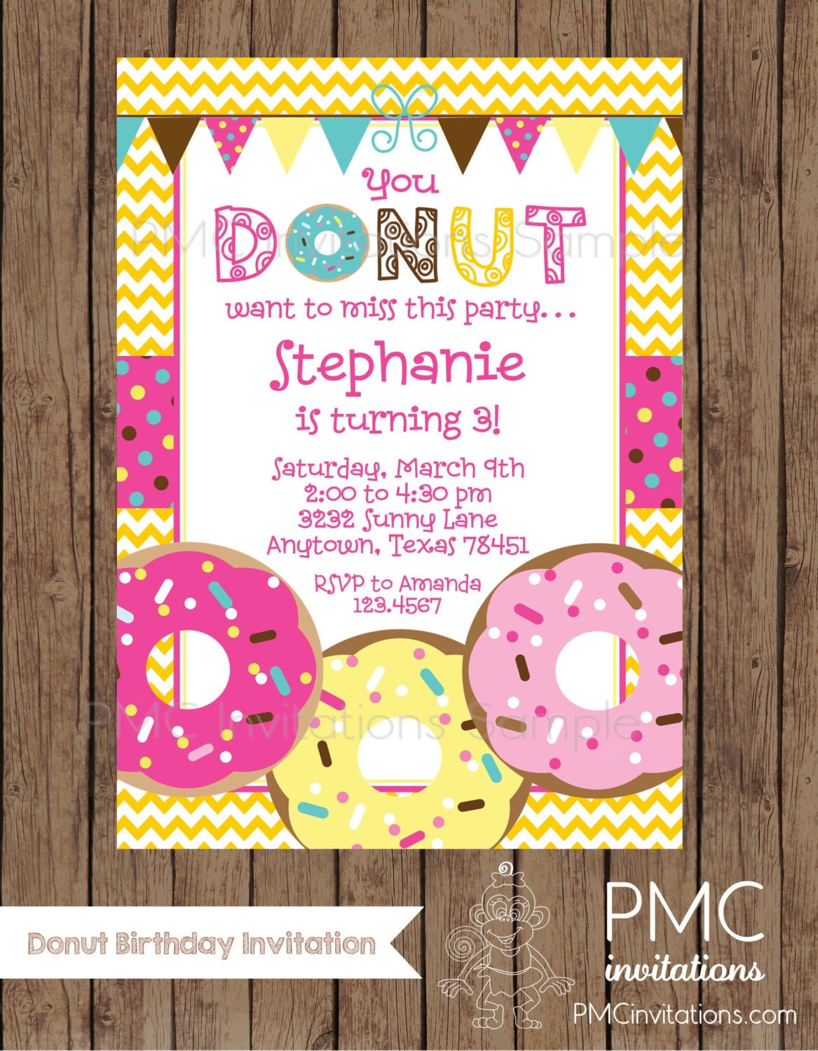 Donut Birthday Party Invitations 8