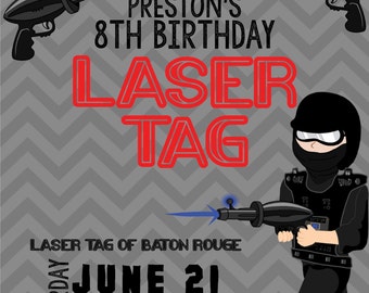 PRINTABLE Laser Tag Birthday Invitation