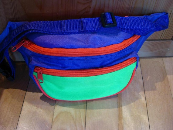 Vintage 80s neon fanny pack/ bum bag /hip bag / belt bag