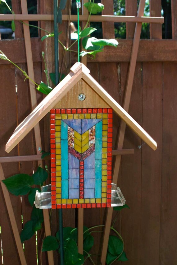 Bird Feeder Stained Glass Mosaic