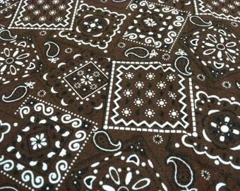 Bandana print fabric brown