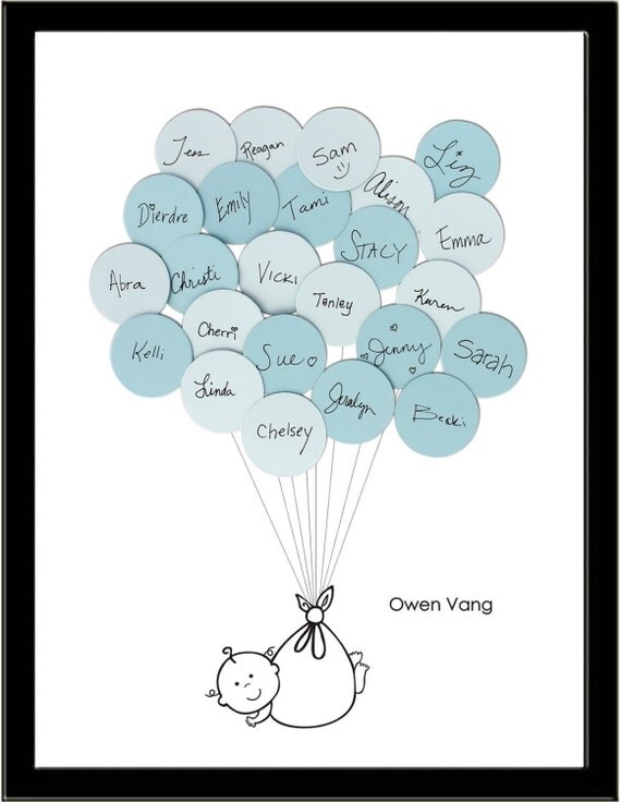 Unique Baby Shower Guest Book Print Boy by SayAnythingDesign