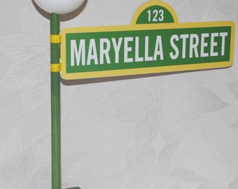 Sesame Street Sign with Lamppost