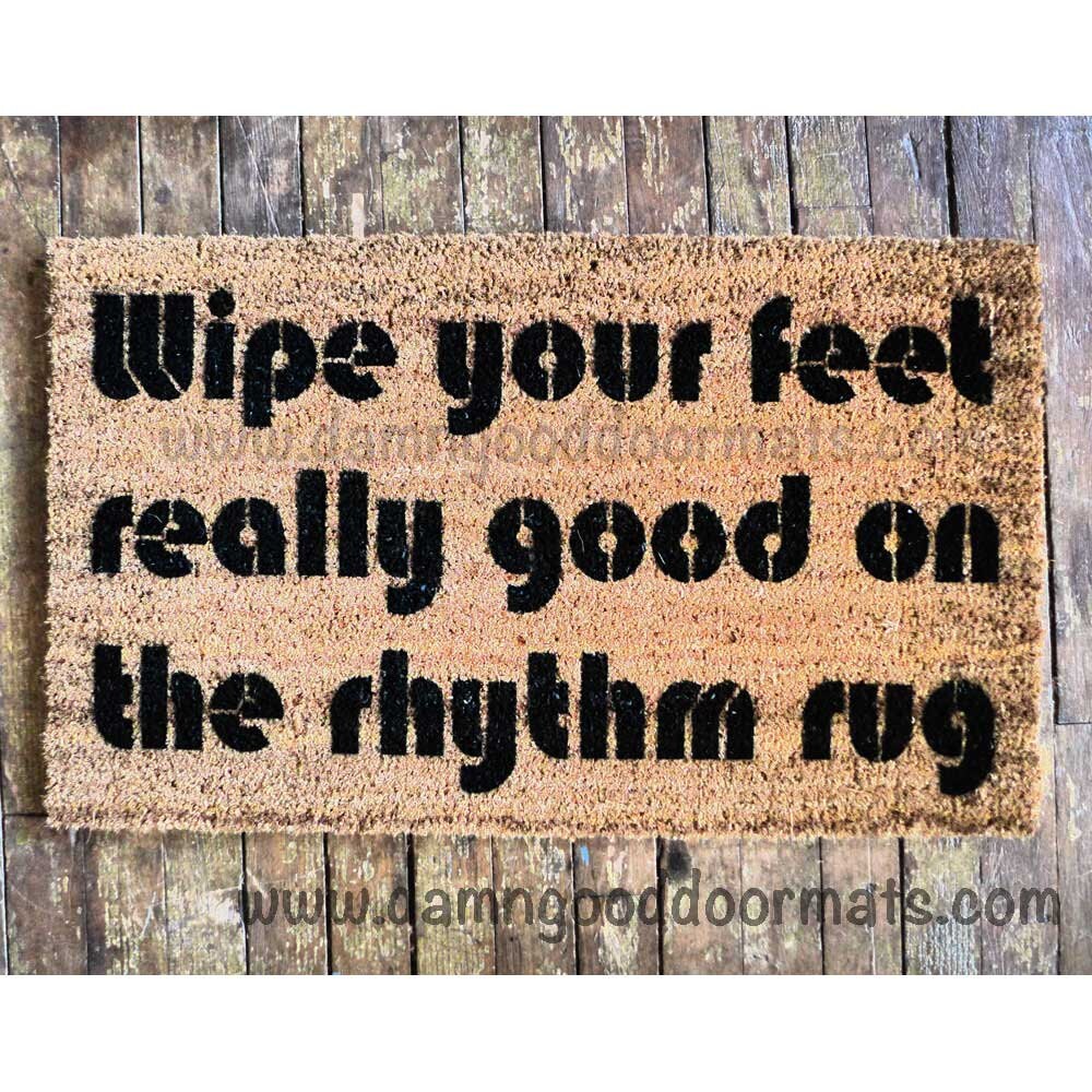 Wipe your feet on the Rhythm Rug by DamnGoodDoormats on Etsy