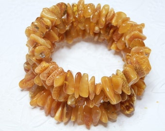 Natural Honey Baltic Amber Memory Bangle Bracelet One Size fits All