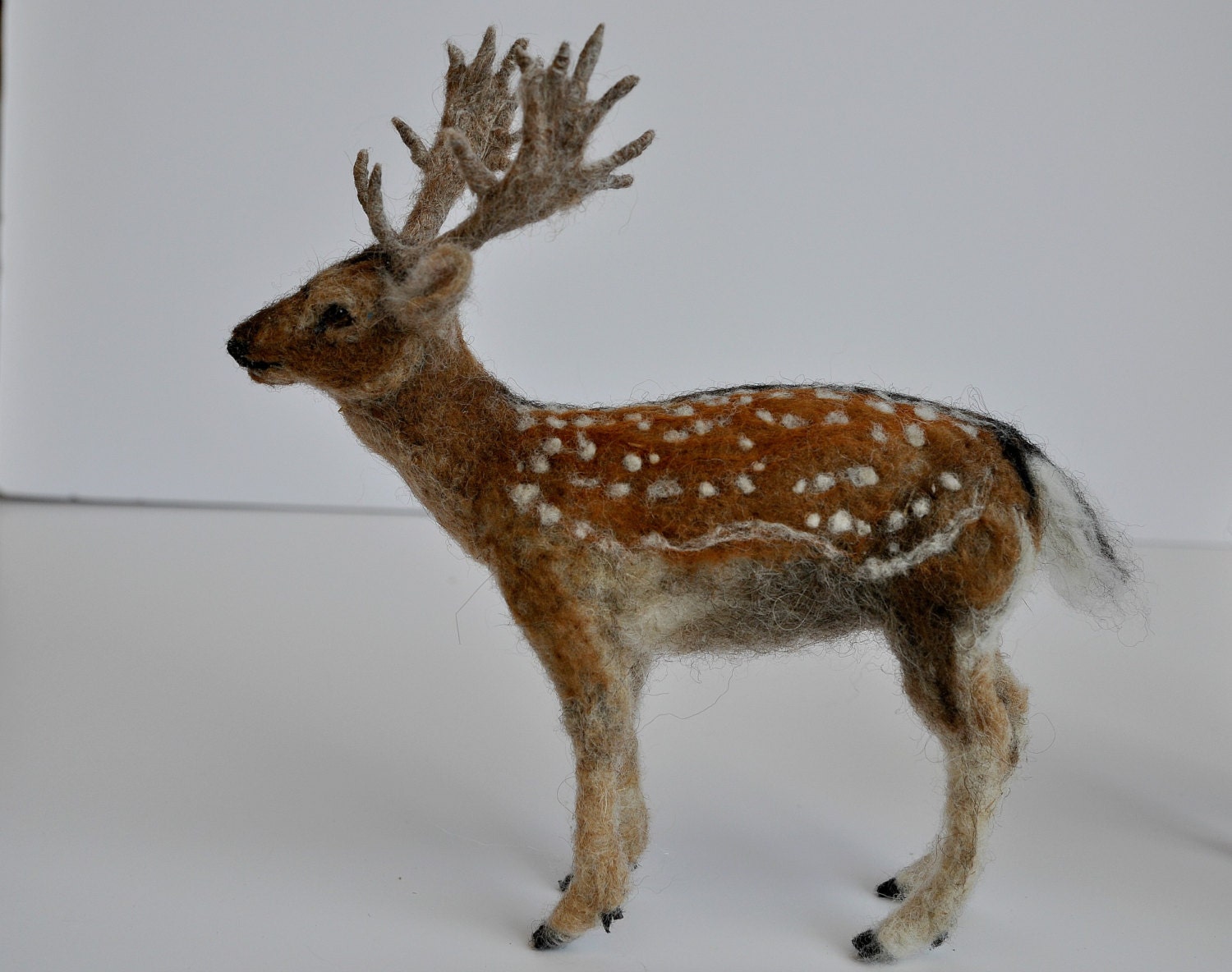 Needle Felted Animal. English fallow deer .Made to order