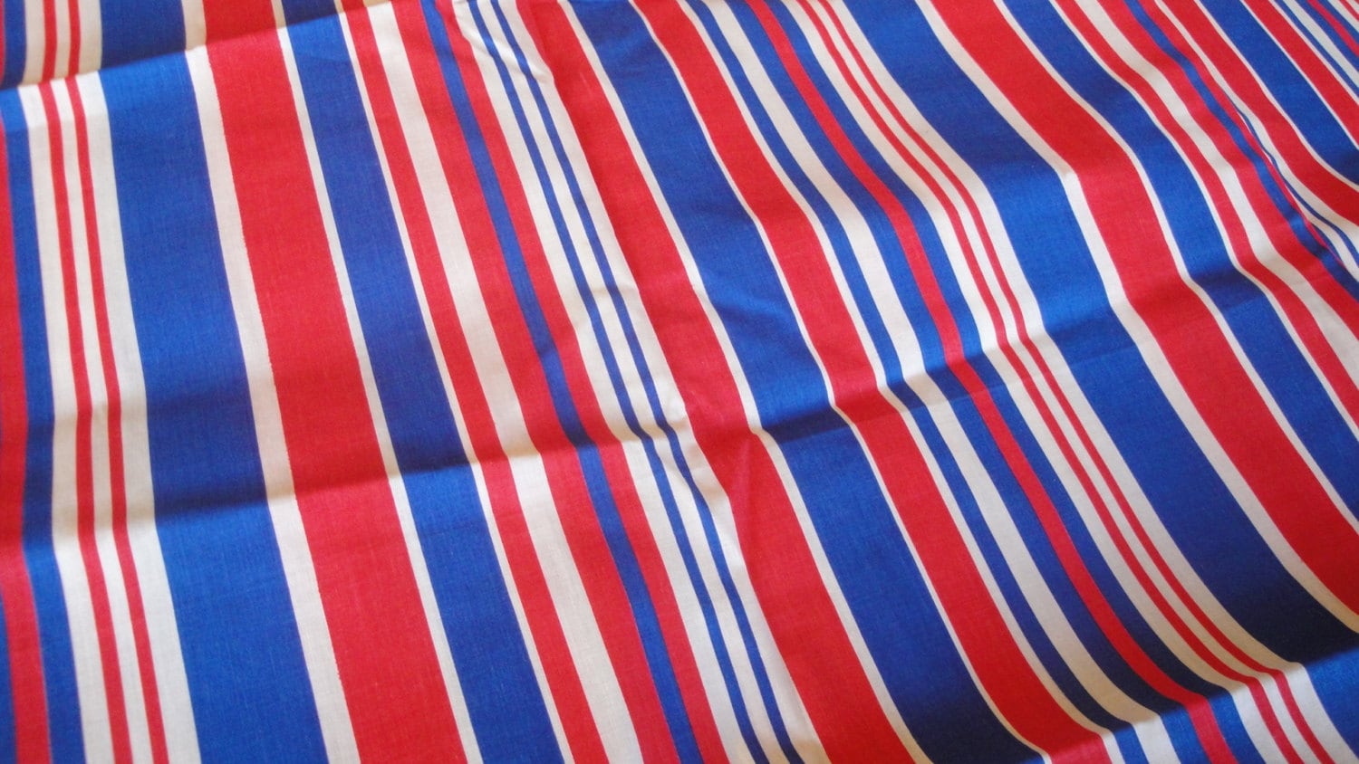 Red White Blue Striped Fabric 43 X 78 by CraftySara on Etsy
