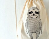 Sloth - Cotton Tote, Backpack, drawstring backpack tote