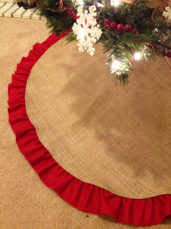 burlap christmas tree skirt red ruffle table by burlap christmas tree skirt red ruffle table by