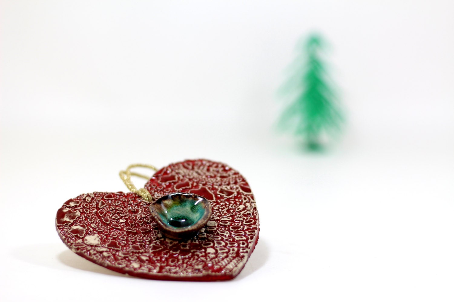 Decorate your Christmas tree with a beautiful handmade ceramic heart ornament, Wedding reception