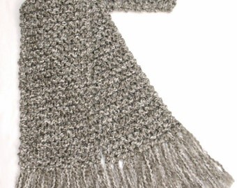 Gray Scarf, 6 ft Long Chunky Knit Scarf, Men or Women Winter Scarf, Light Grey Scarf, Light Gray Scarf