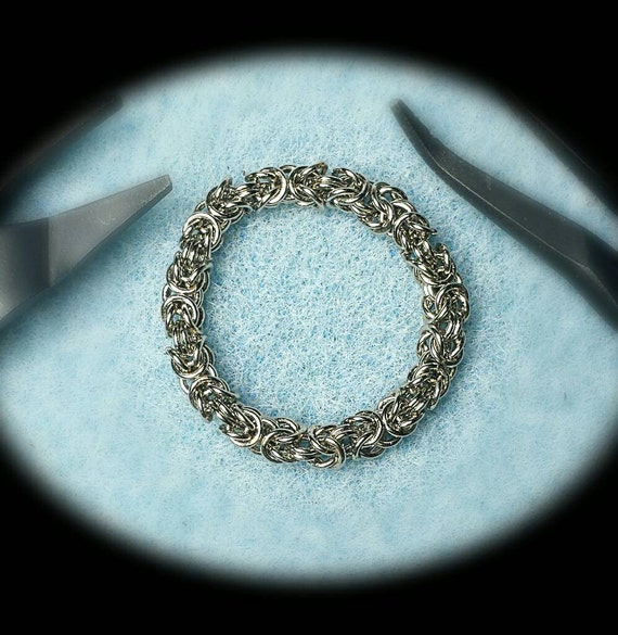 Byzantine weave Chainmaille Ring Made to by SonoraKayCreations