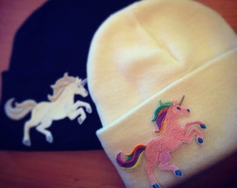 Unicorn Beanie Knitted Hat, Various Colours