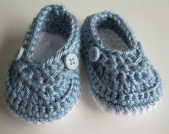 Crochet chaussonschaussons - Baby Boy mocassins â€“ 0-3 mois ...
