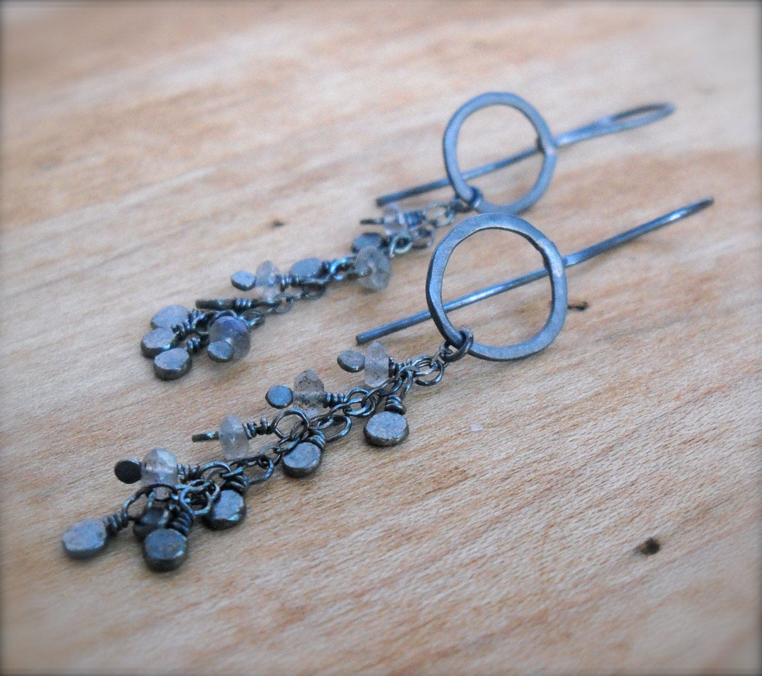 Long Cluster Earrings by HeidiLeeDesign on Etsy