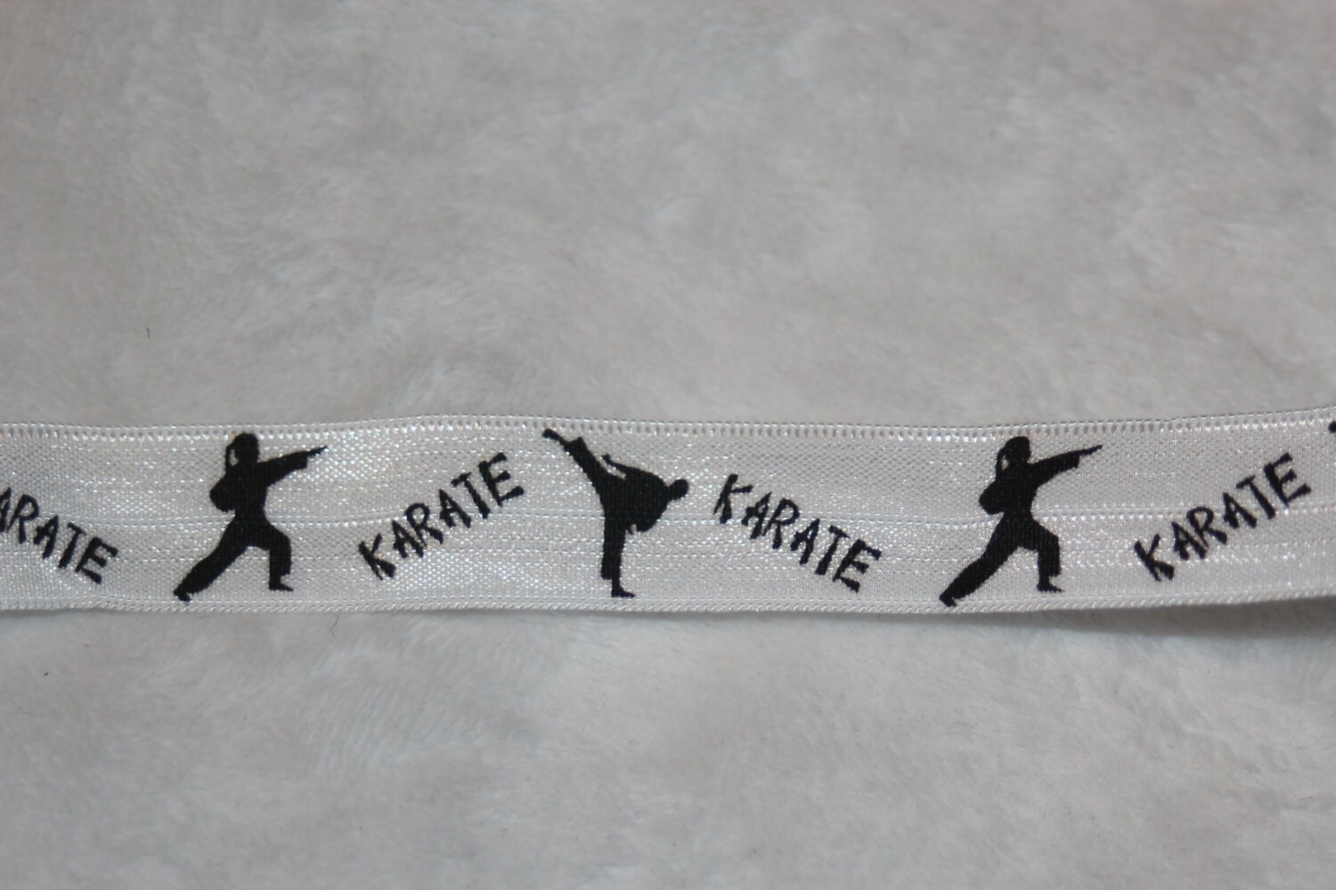 1 4 or 10 yards Black White KARATE shiny headband DIY Hair