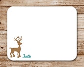 Set of 12 Personalized Note Cards, Notecards, Stationery | Flat Cards | Deer, Hunting, Outdoors, Reindeer Il_170x135