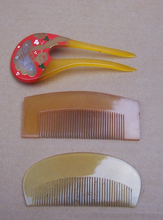 Japanese hair combs 3 kanzashi geisha hair accessories hair