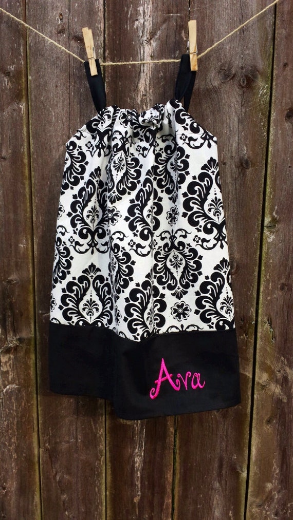 Items similar to Black and White Damask Dress on Etsy
