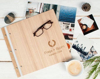 Instagram Photo Album. Wood Wedding Album. Engagement Gift. Wood Anniversary. Baby Book | 4x4