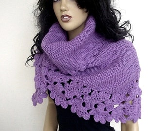 Beautiful Triangle Violet Shawl