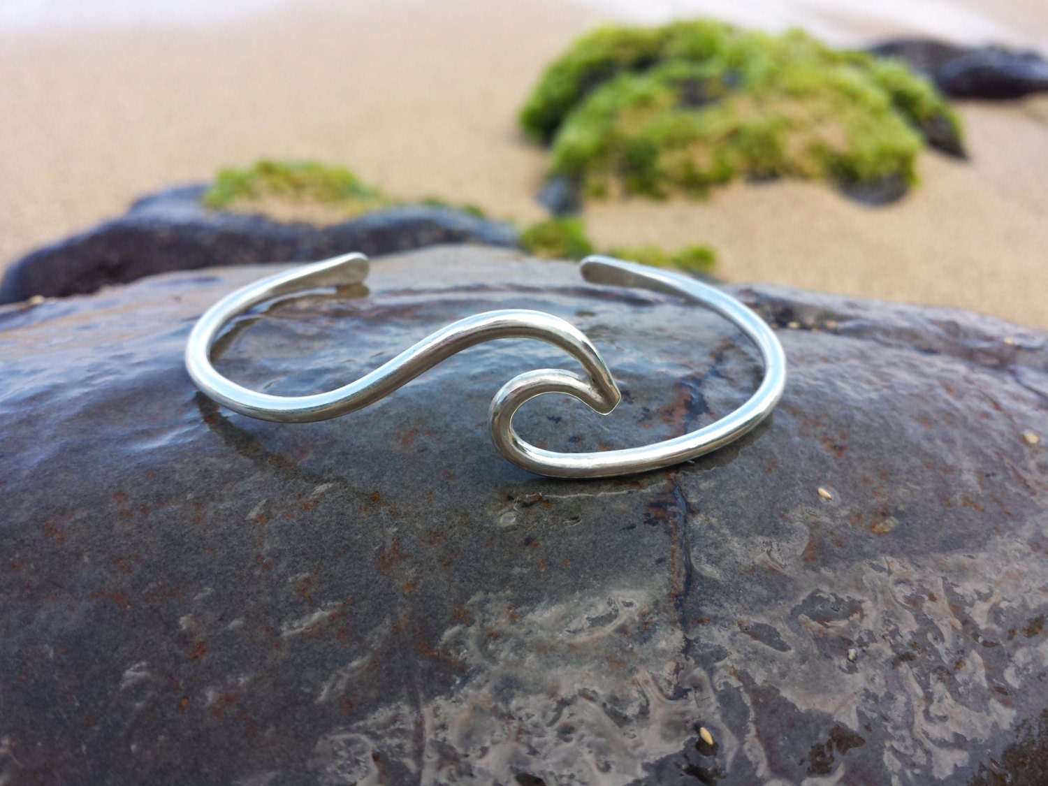 Sterling Silver Wave Cuff Bracelet Made in Hawaii