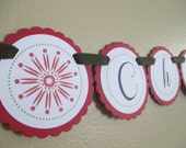 READY to SHIP Merry Christmas Mini Banner. Snowflakes. Glitter. Red. White. Green. Stripes. Holiday. Christmas. Small Banner. Mantle Banner. Il_170x135