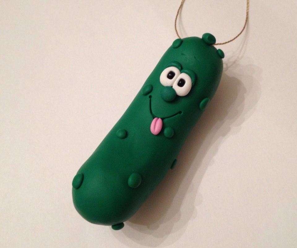 Polymer Clay Christmas Pickle Ornament