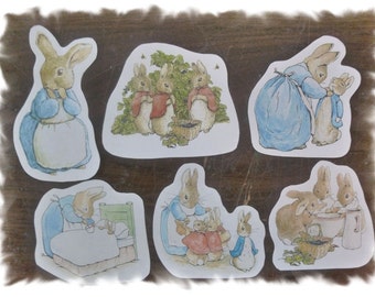 Peter Rabbit Cutout characters Set of 6 by AspenArtsStudio