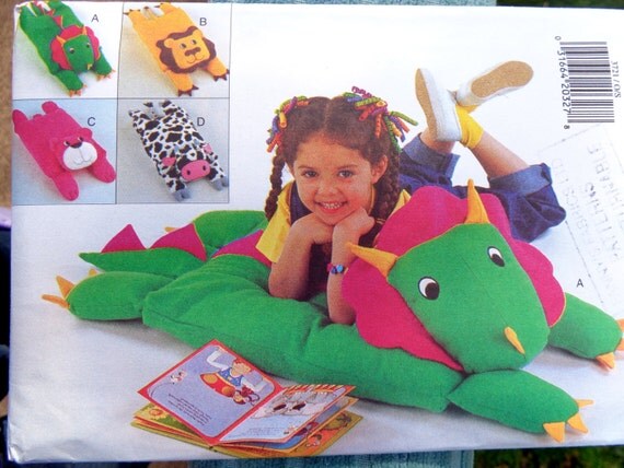 Animal Floor Pillow Covers Pattern Butterick 3721 Dinosaur